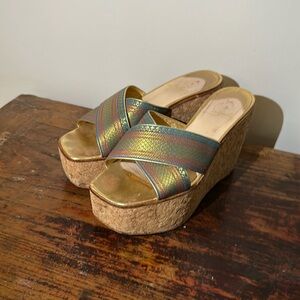 Christian Louboutin Metallic Slides